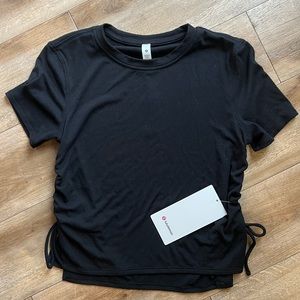 Lululemon NWT Side Cinch Black Ribbed Tee
